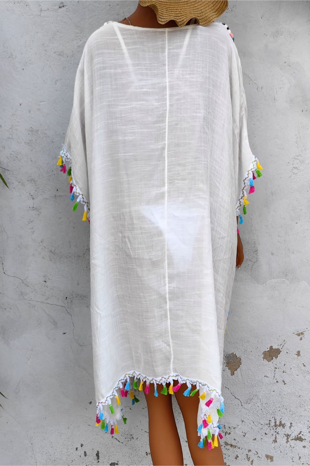 Tassel Detail Embroidery Dress - felvior