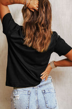 HAPPY EASTER Sequin Bunny Round Neck T-Shirt