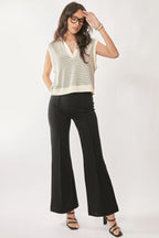 Davi & Dani French Terry Boxy Fit Striped Sweater Vest