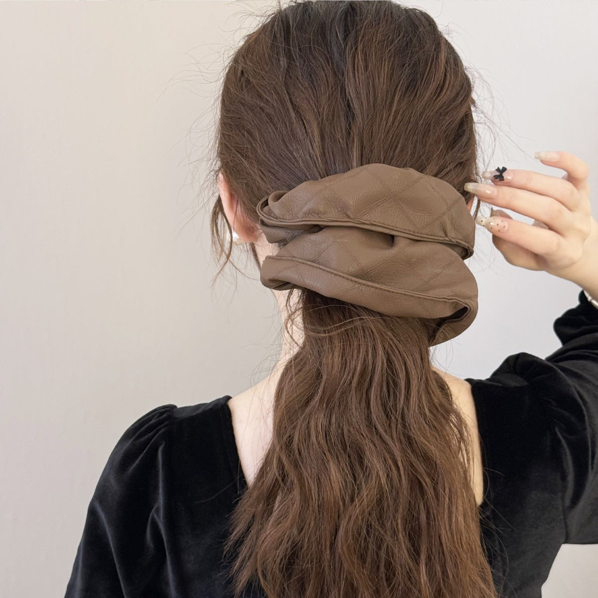 3-Piece PU Leather Elastic Hair Scrunchy - felvior