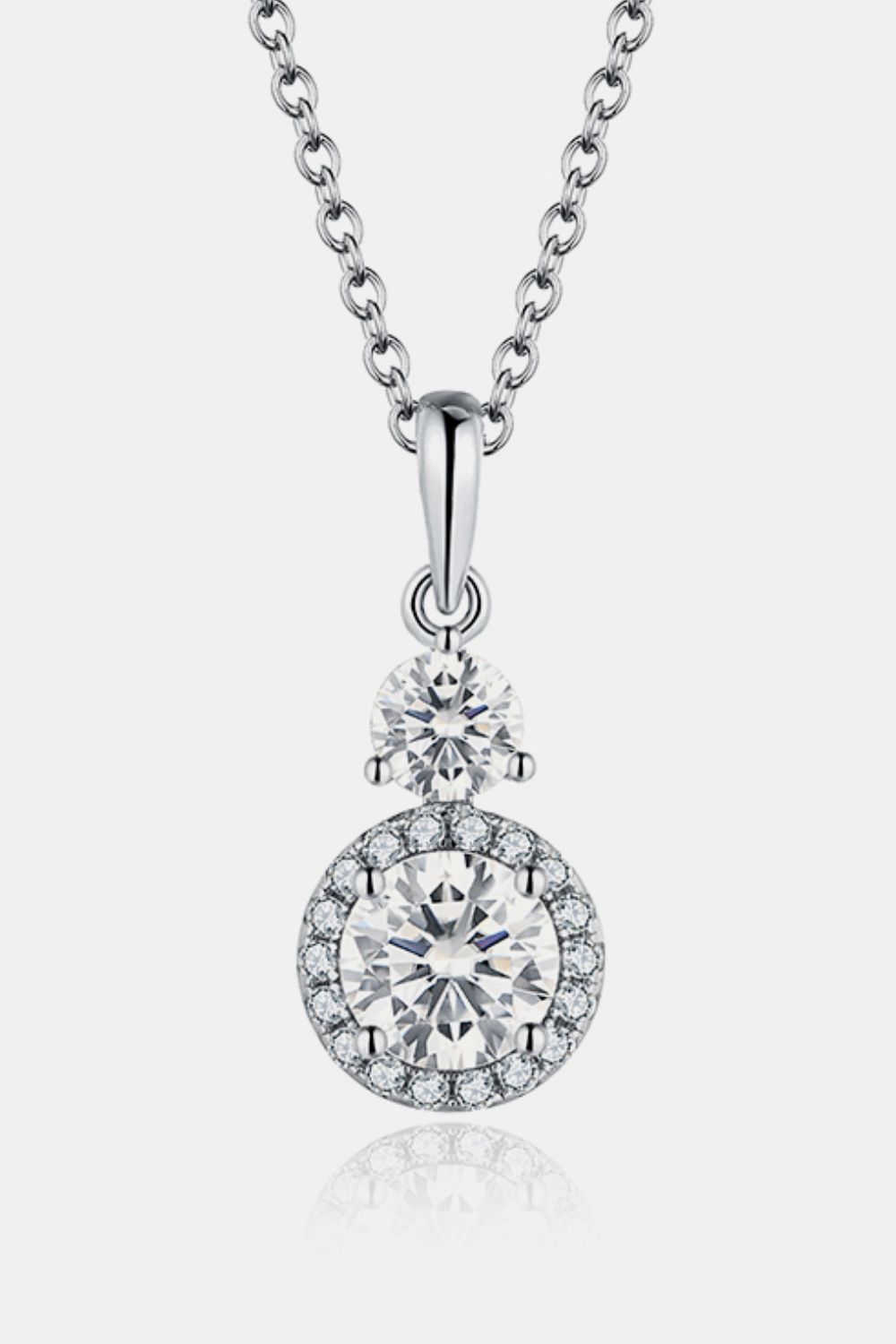 1 Carat Moissanite 925 Sterling Silver Pendant Necklace - felvior