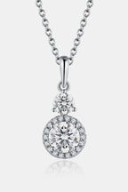 1 Carat Moissanite 925 Sterling Silver Pendant Necklace