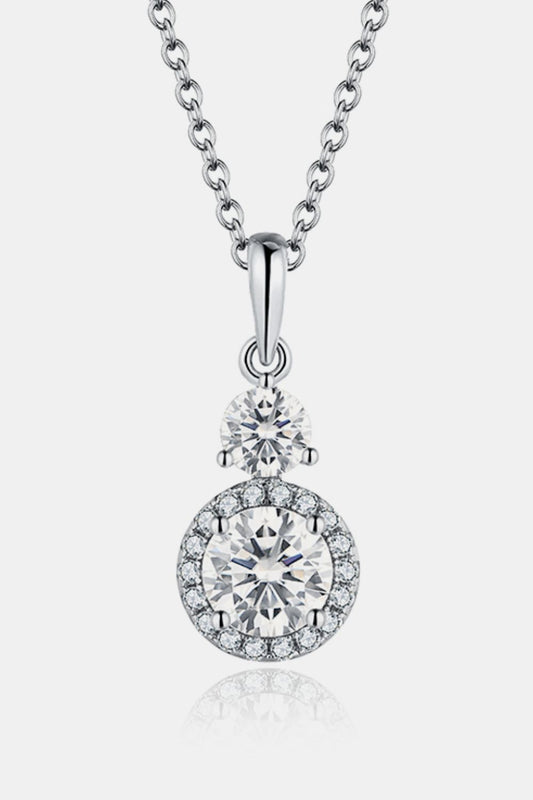 1 Carat Moissanite 925 Sterling Silver Pendant Necklace - felvior
