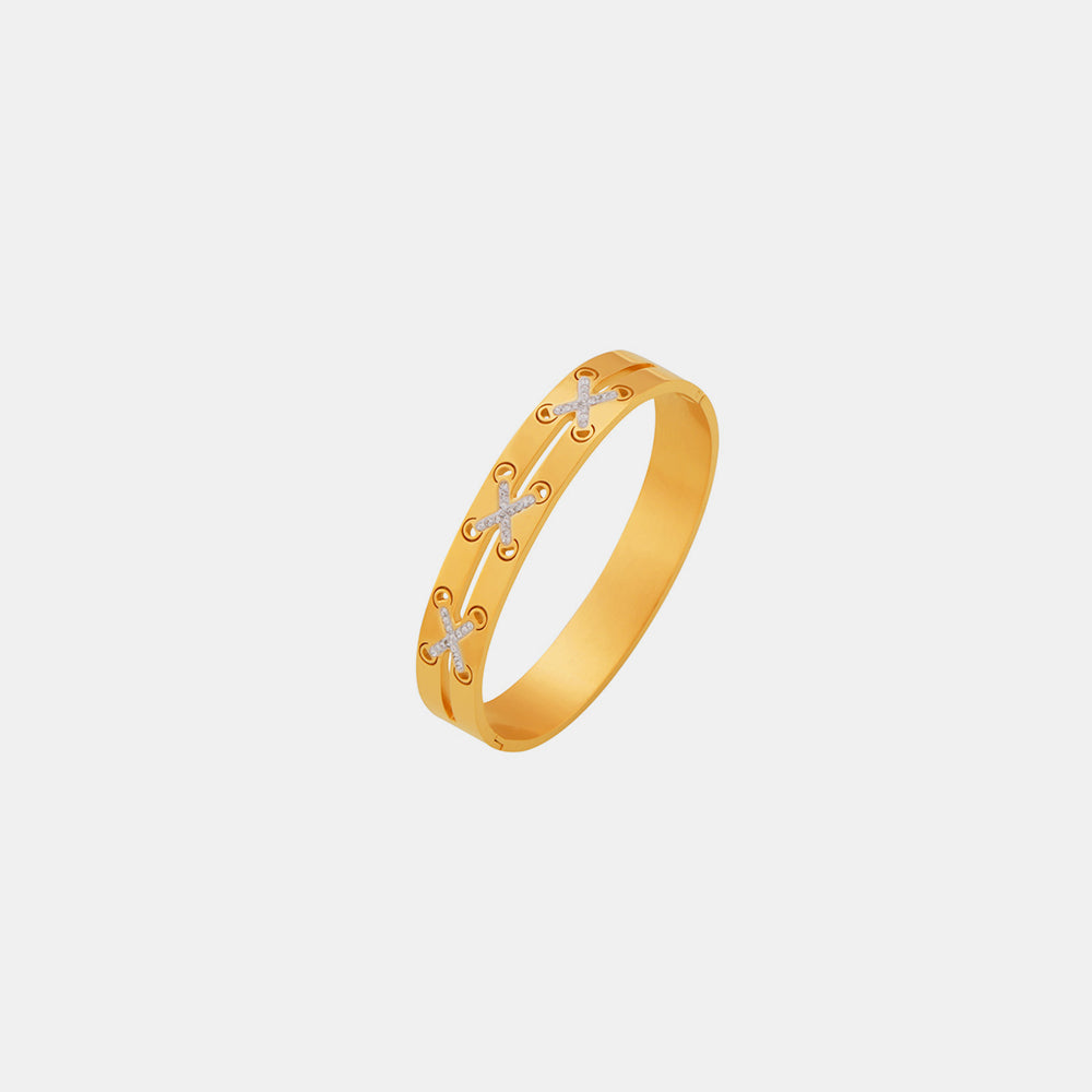 18K Gold-Plated Czech Diamond Bracelet - felvior