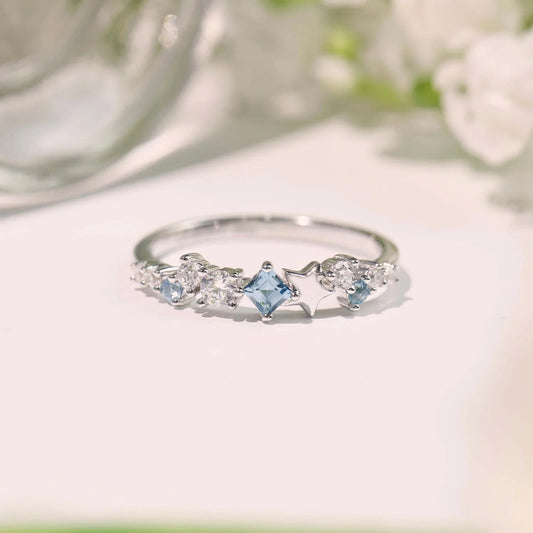 Star Inlaid Zircon Ring - felvior