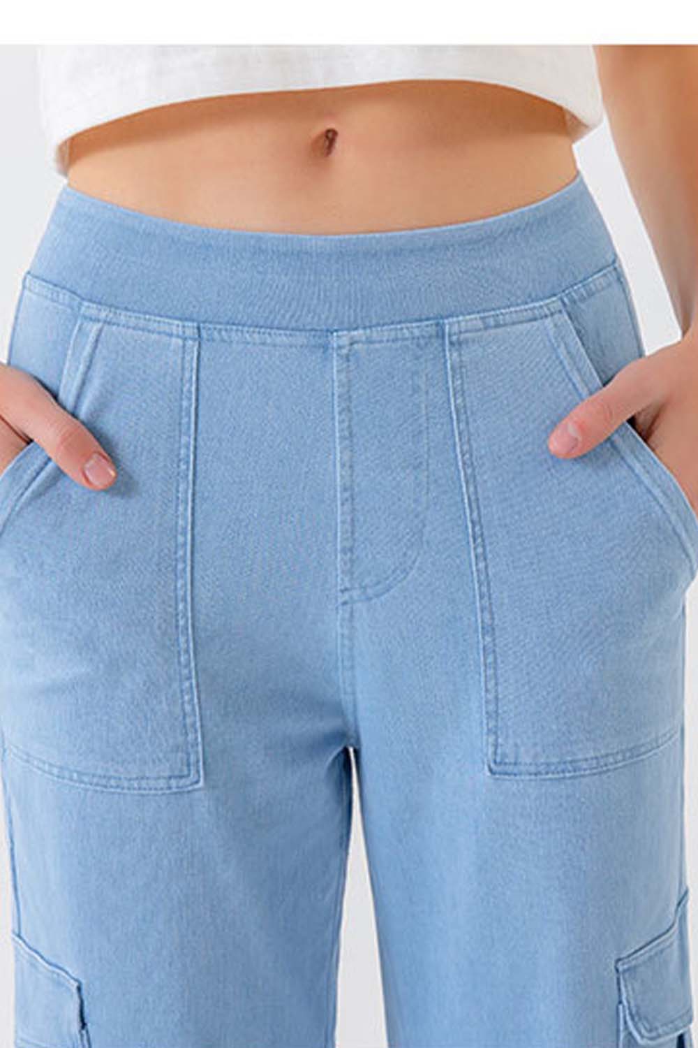 Buttoned Pocketed Long Jeans - felvior