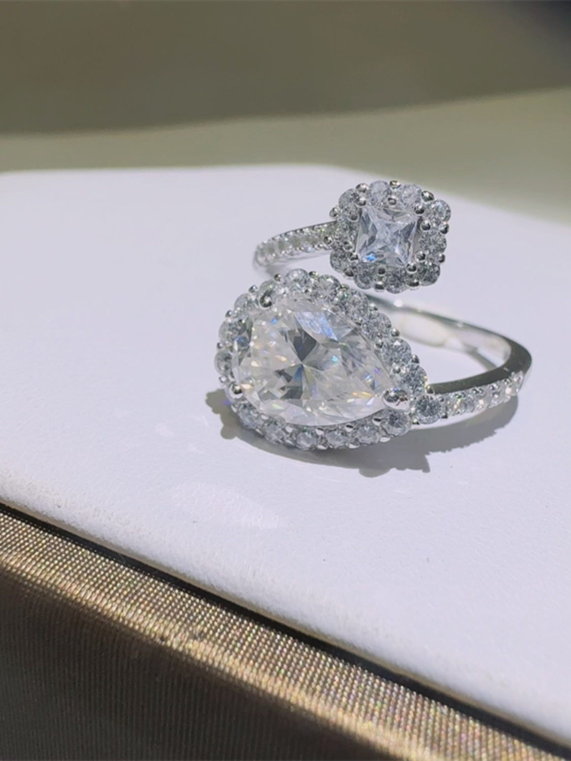 2 Carat Moissanite 925 Sterling Silver Bypass Ring - felvior