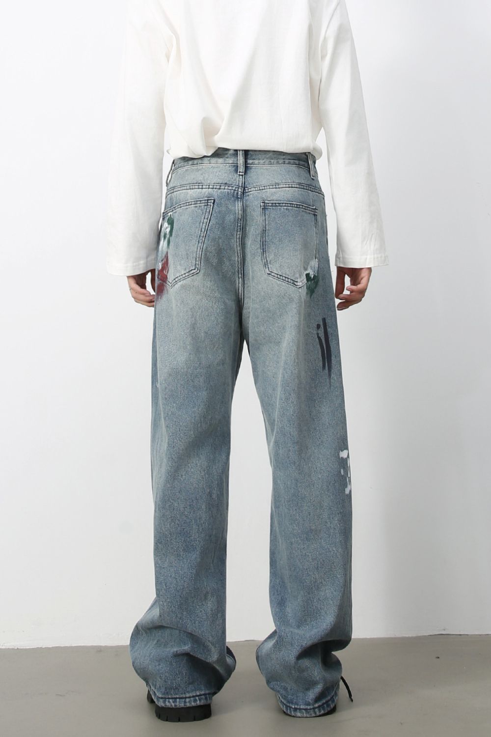 Men's Paint Wide Leg Jeans