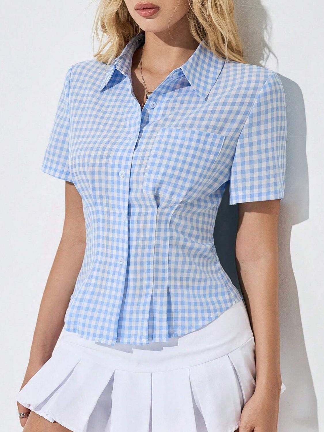 Button Down Short Sleeve Shirt - felvior