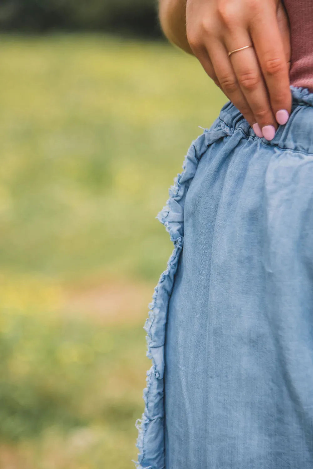 Raw Hem Wide Leg Jeans - felvior