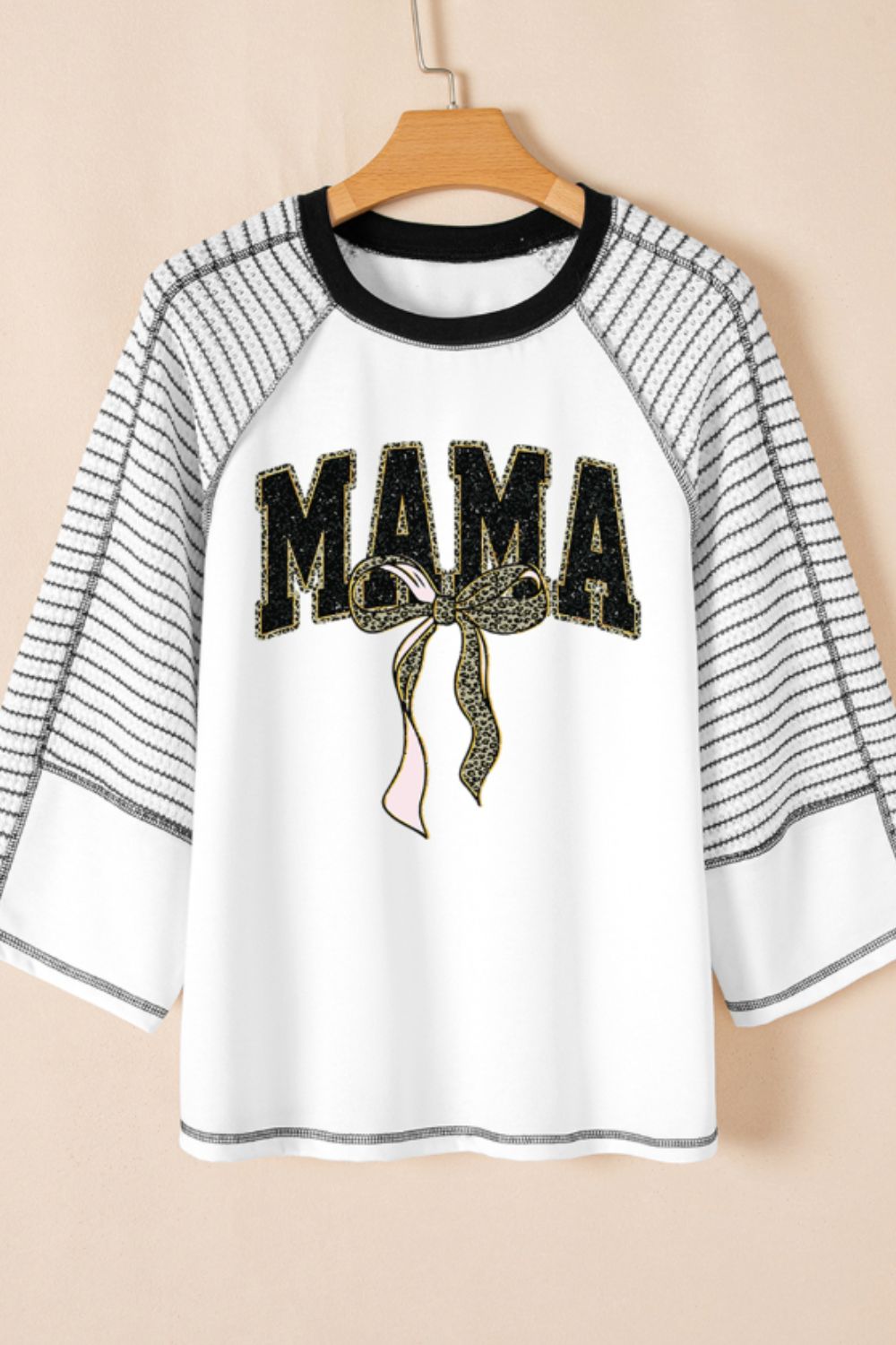 MAMA T-Shirt mit Leopardenmuster und Kontrastnähten Zweitbild