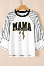MAMA Leopard Graphic Contrast Stitching T-Shirt