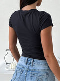 Devine Star Round Neck Short Sleeve T-Shirt - felvior