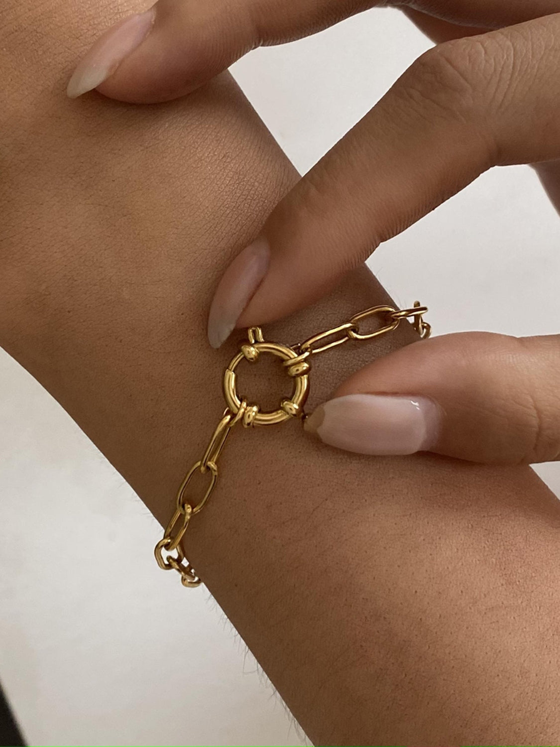 18K Gold-Plated Stainless Steel Chain Bracelet - felvior