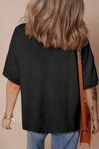 Sequined America Star Round Neck T Shirt