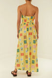 Printed Square Neck Maxi Cami Dress - felvior
