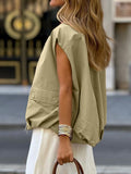 Ruched Hem Zip Up Vest - felvior
