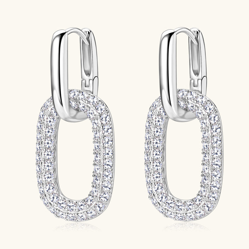 2.16 Carat Moissanite 925 Sterling Silver Earrings - felvior