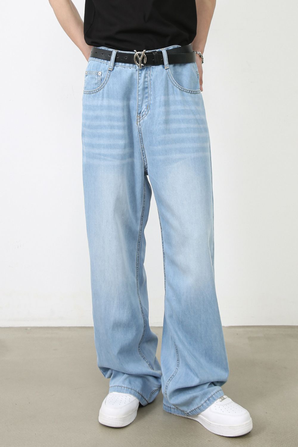 Men's Wide Leg Jeans with Pockets Zweitbild