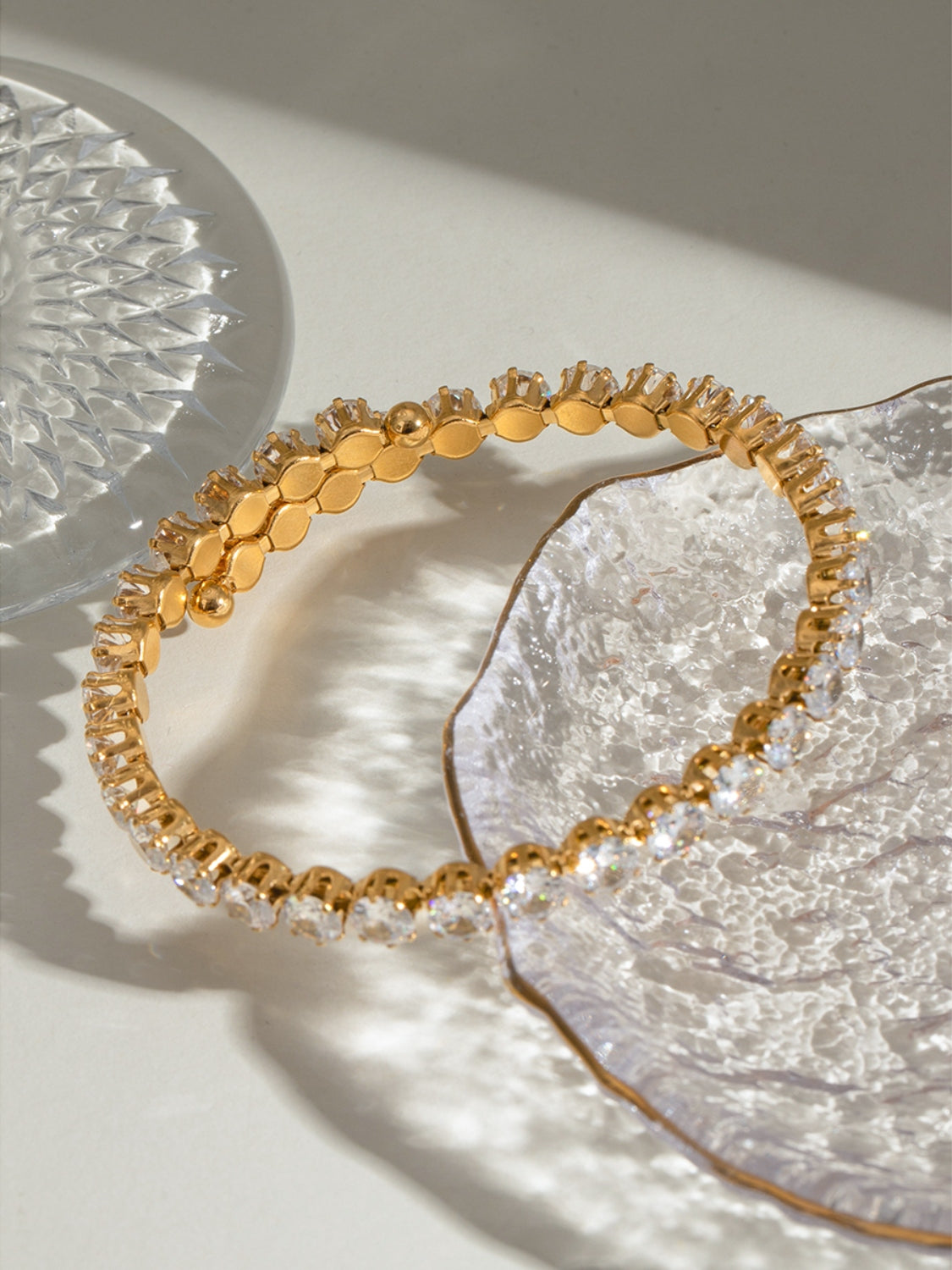 Stainless Steel Inlaid Zircon Bracelet - felvior