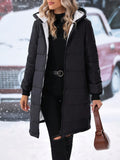 Plus Size Zip Up Hooded Winter Coat - felvior