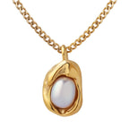 18K Gold-Plated Pearl Pendant Necklace