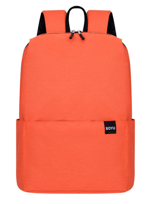 Solid Color Nylon Backpack Bag - felvior