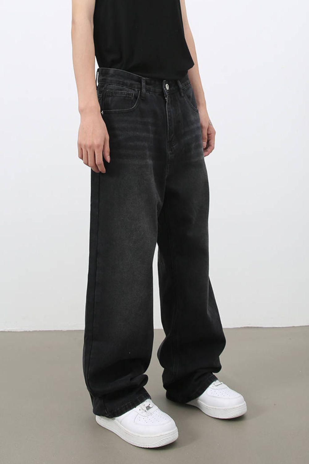 Men's Wide Leg Jeans with Pockets - felvior