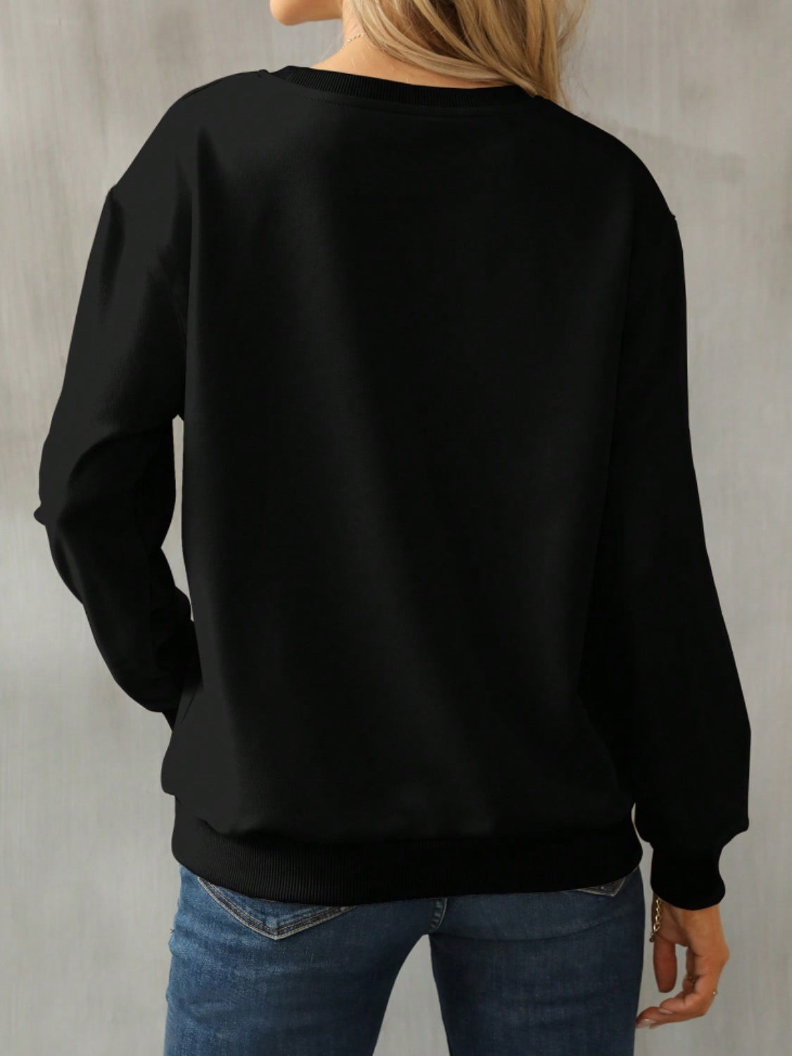 Cat Round Neck Long Sleeve Sweatshirt - felvior