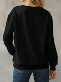 Cat Round Neck Long Sleeve Sweatshirt - felvior