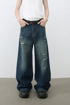 Men's Distressed Wide Leg Jeans
