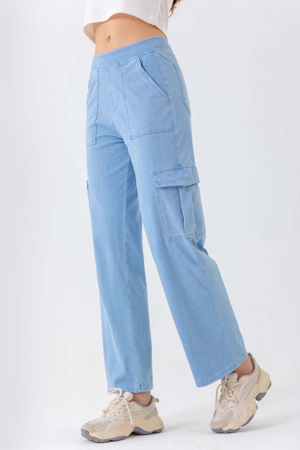 Buttoned Pocketed Long Jeans - felvior