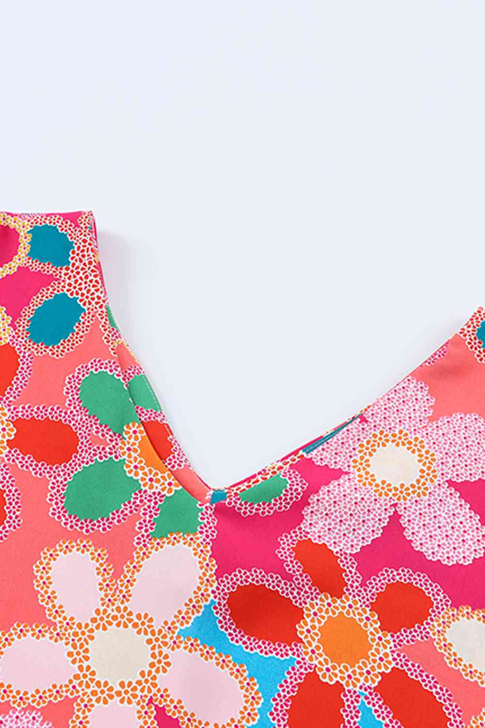 High-Low V-Neck Short Sleeve Blouse - felvior