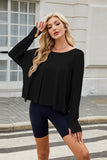 Backless Round Neck Long Sleeve T-Shirt - felvior