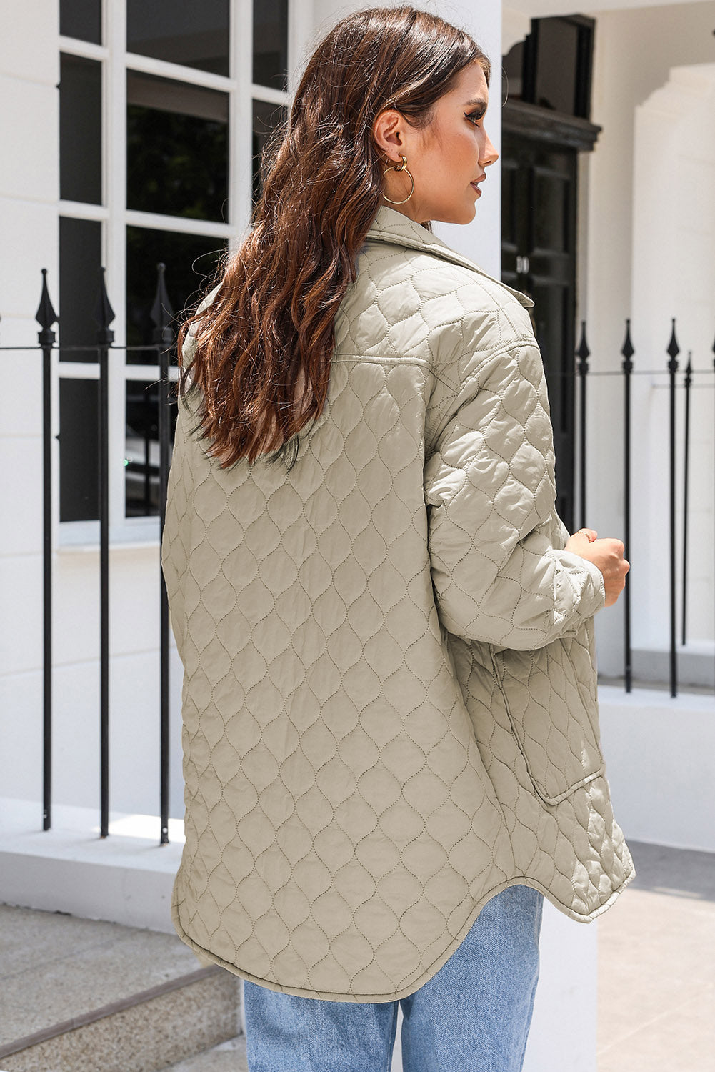 Snap Down Collared Winter Coat - felvior