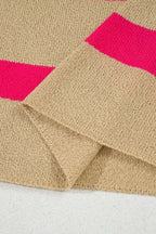 Contrast Striped Crew Neck Lightweight Knit Top