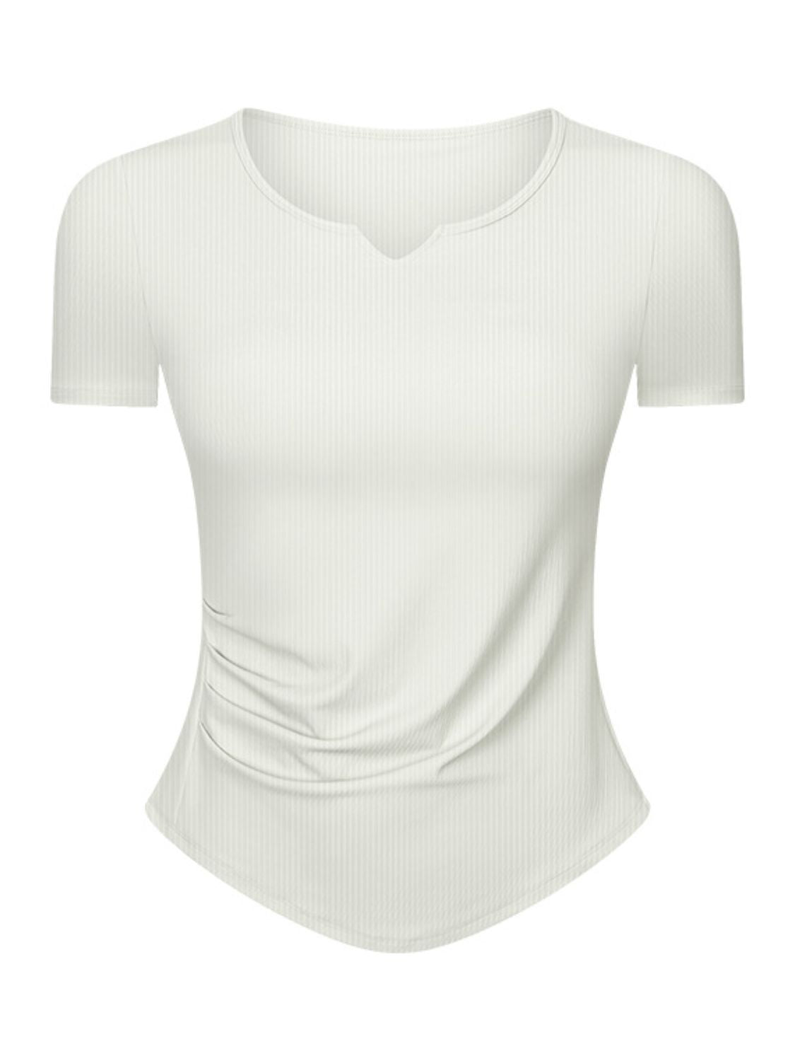 Millennia Notched Short Sleeve Active T-Shirt - felvior