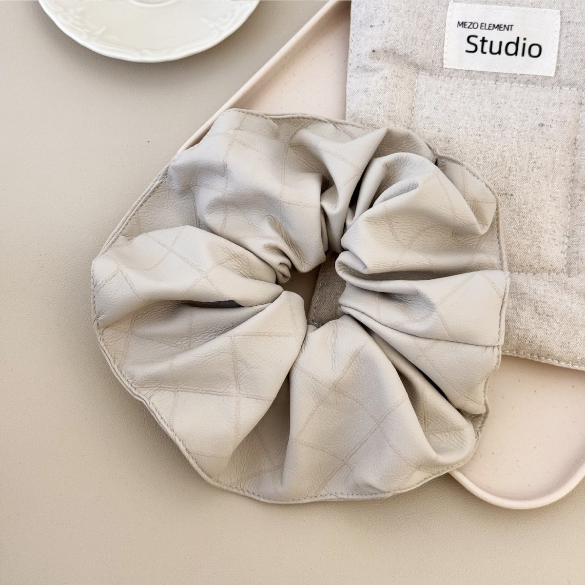 3-Piece PU Leather Elastic Hair Scrunchy - felvior
