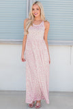 Leopard Round Neck Sleeveless Maxi Dress - felvior