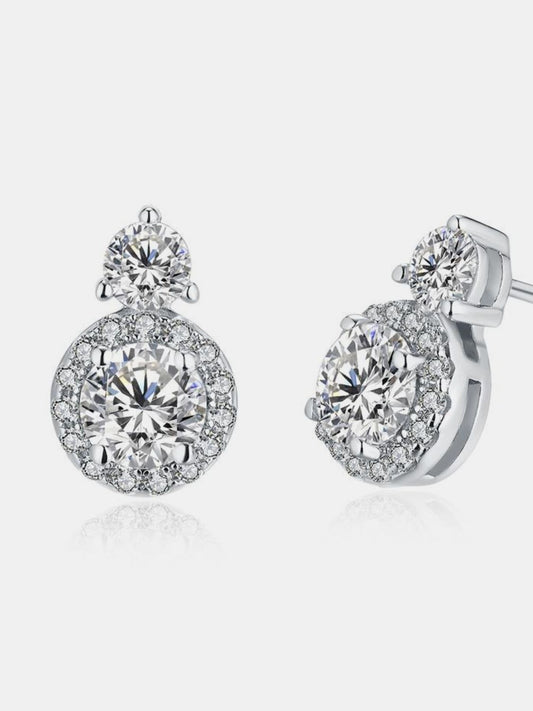 1 Carat Moissanite 925 Sterling Silver Earrings - felvior