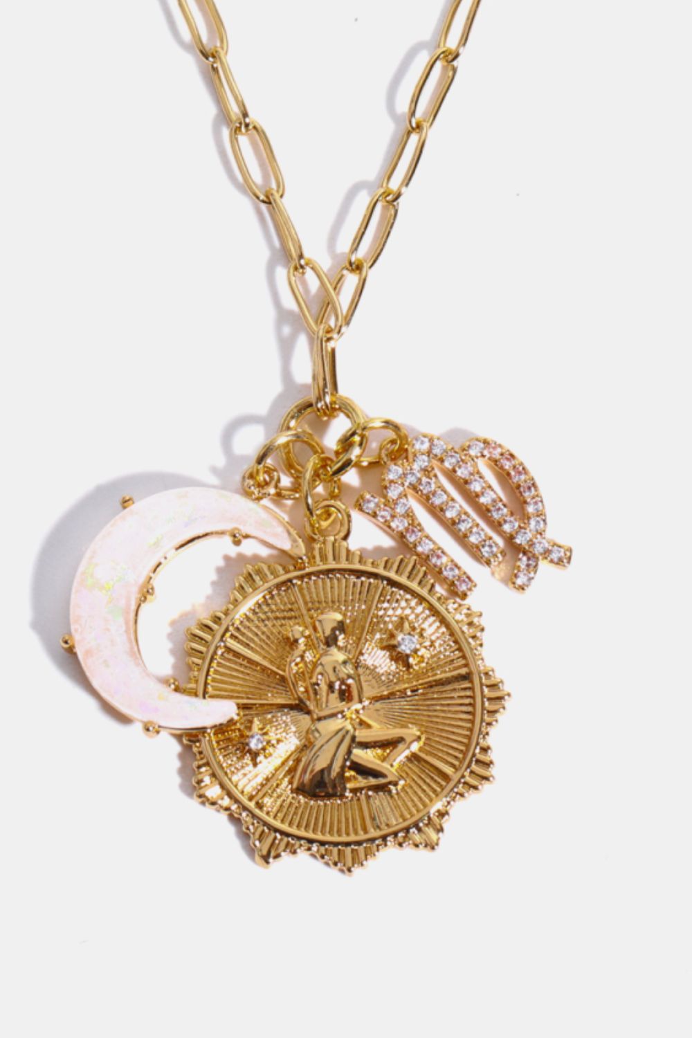 Constellation and Moon Pendant Copper Necklace - felvior