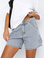Washed High Rise Denim Shorts