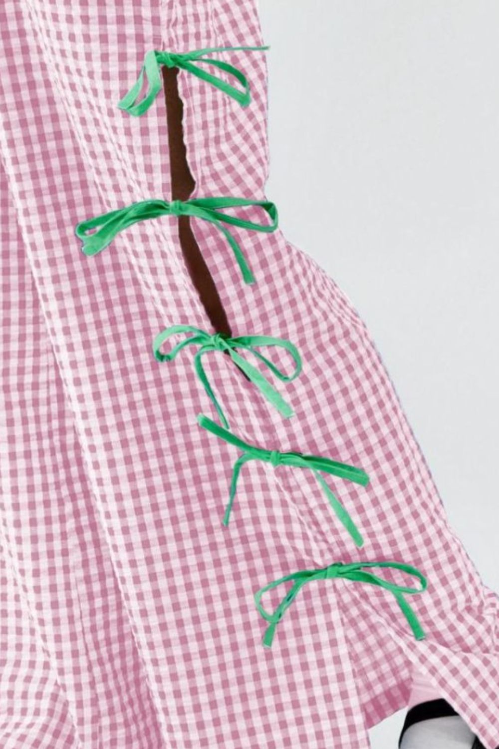 Side Tied Plaid Pants - felvior
