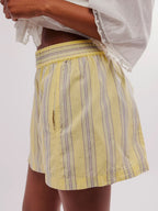 Striped Elastic Waist Shorts
