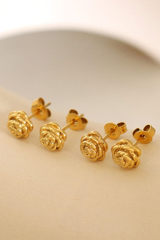 Titanium Steel Flower Stud Earrings - felvior