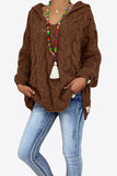 Cable-Knit Hooded Sweater - felvior