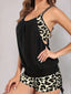 Crisscross Leopard Scoop Neck Two-Piece Swim Set