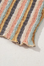 Striped Smocked Cami Top and Wide Leg Pants Set