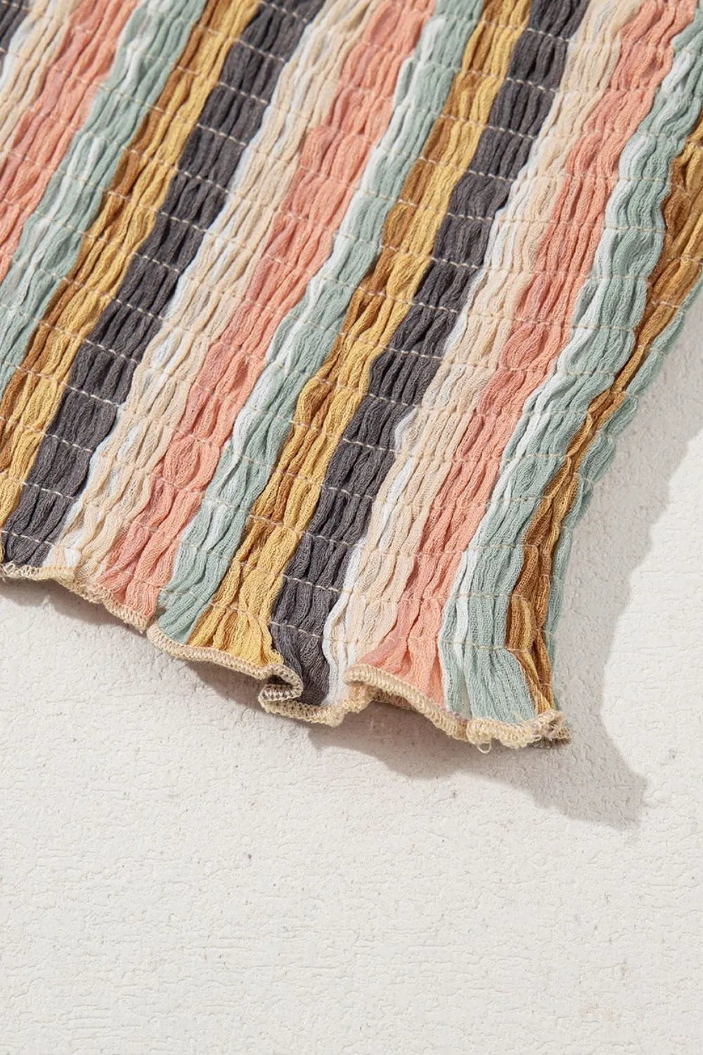 Striped Smocked Cami Top and Wide Leg Pants Set