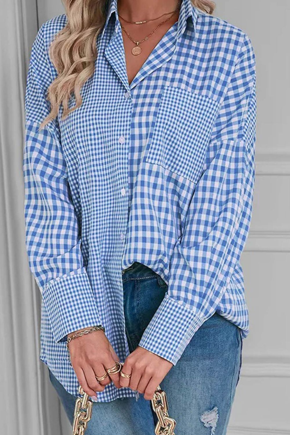 Plaid Button Up Long Sleeve Shirt - felvior